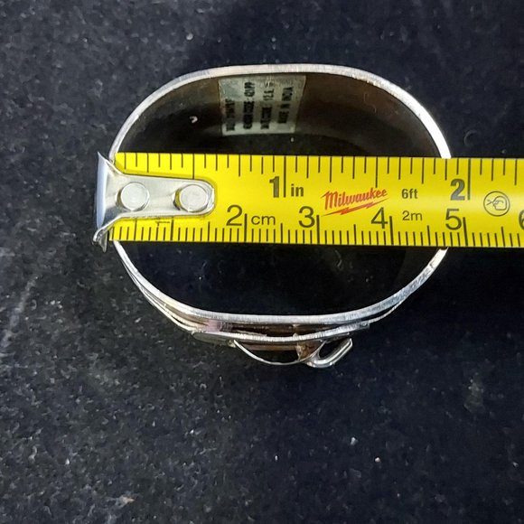 Bloomingdale's Silver Napkin Rings set of 2 Belt in Buckle, Oval Shape -Solid - Picture 6 of 7